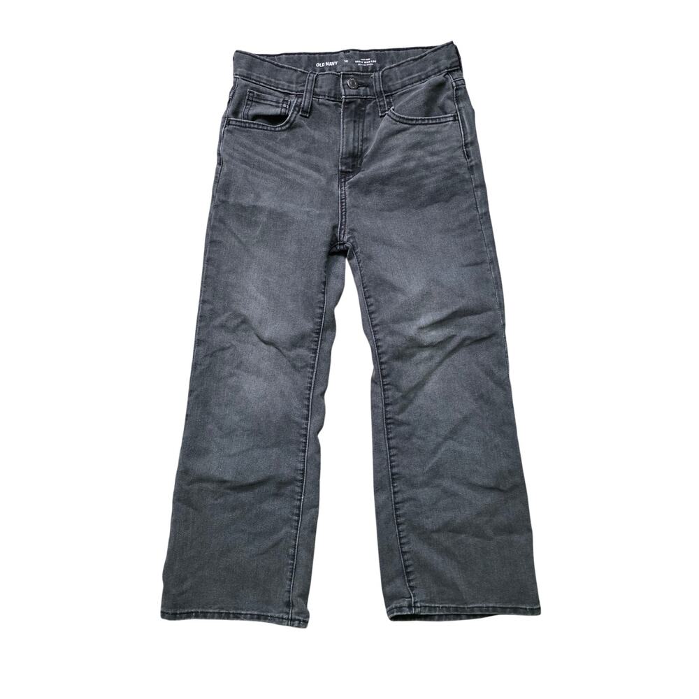 Old Navy Jeans Girls  10 10-12  Black Denim High Rise Baggy Wide Leg